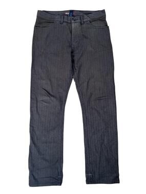 STOCK Pants Mens 33x32 Gray Chino Slim Denim Herringbone Cotton Flat Front